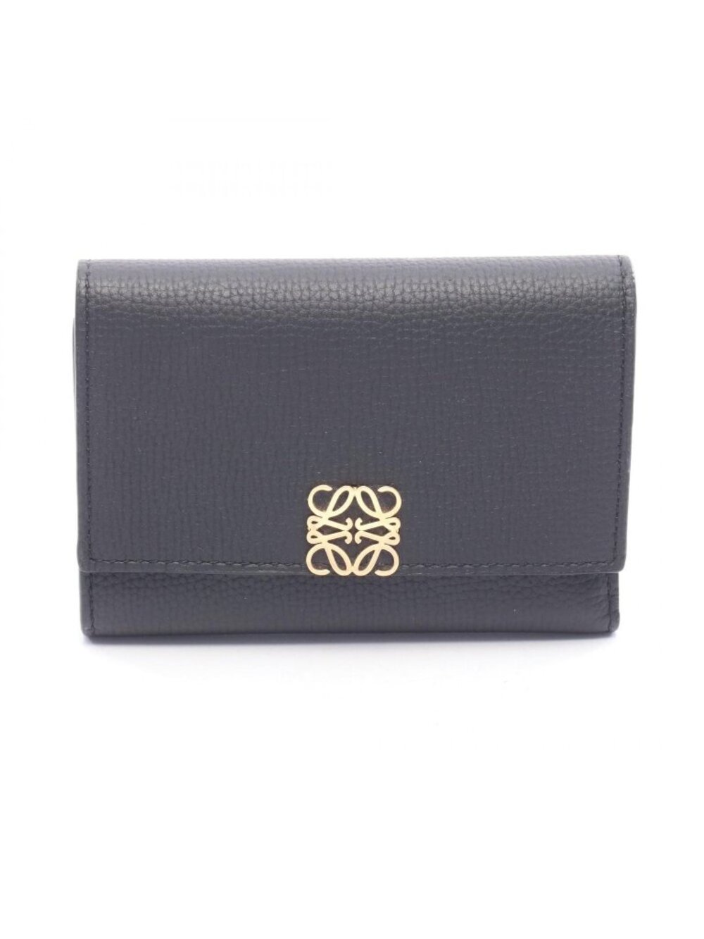 Loewe Trifold Wallet Anagram Black Leather